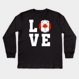 Canada Soccer Lover Kids Long Sleeve T-Shirt